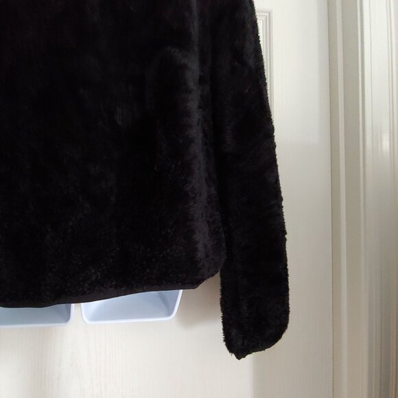 Lilly Pulitzer Skipper Black Sherpa Half Zip Pullover Plush Soft Cozy L - Picture 8 of 14